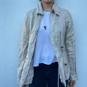 Lafayette 148 metallic linen lightweight jacket